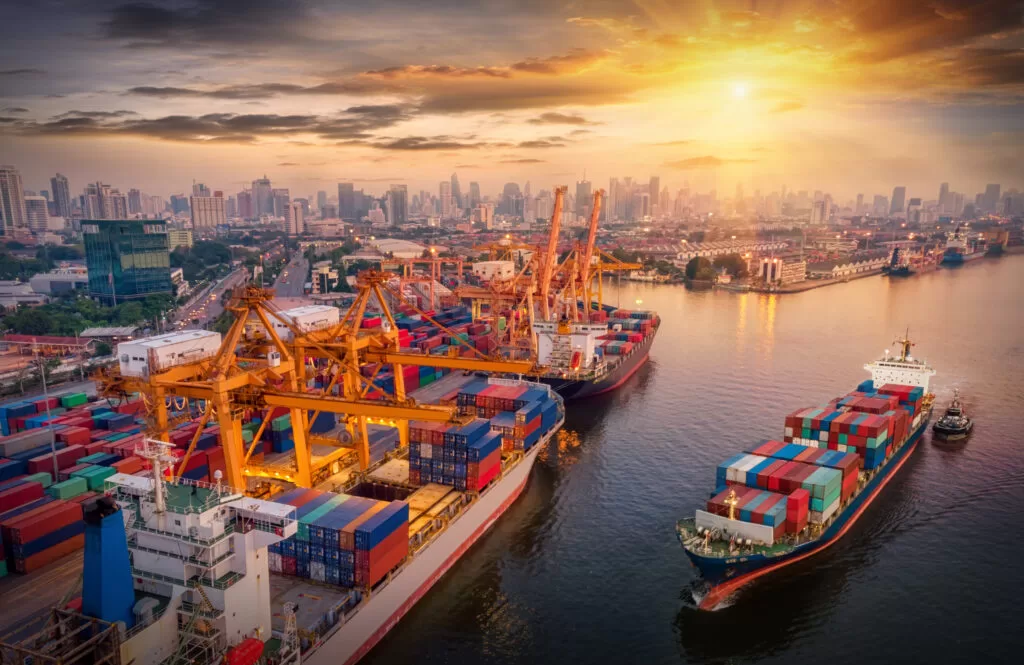 Logistics And Transportation Of Container Cargo Ship And Cargo P